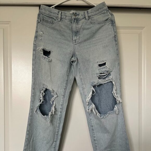 PACSUN Distressed Light Wash Denim Boyfriend Jeans Size 26 - Picture 1 of 13